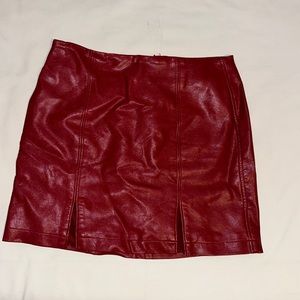 Forever 21 faux leather red mini skirt